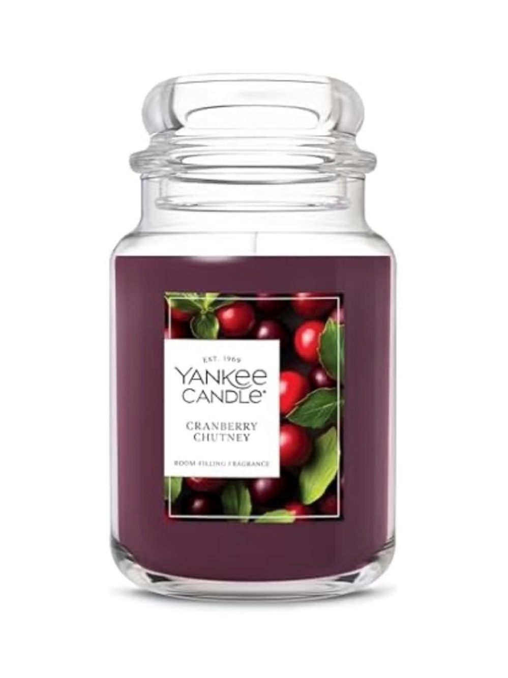Yankee Candle Cranberry Chutney Large Jar Candle - Deep Berry Red 22 oz